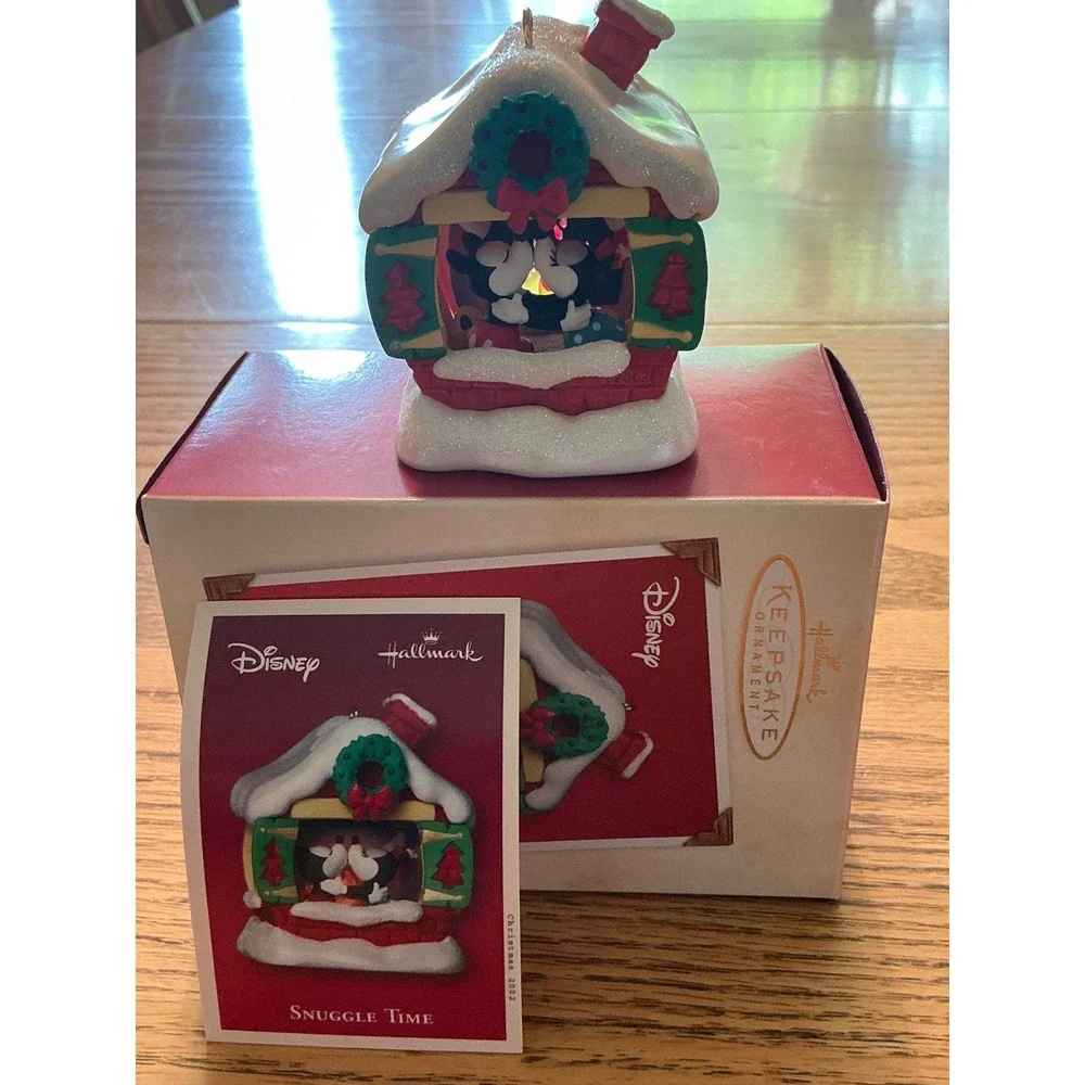 Disney Hallmark Keepsake 2002 Ornaments Snuggle Time & Goofy Clockworks Lot of 2
